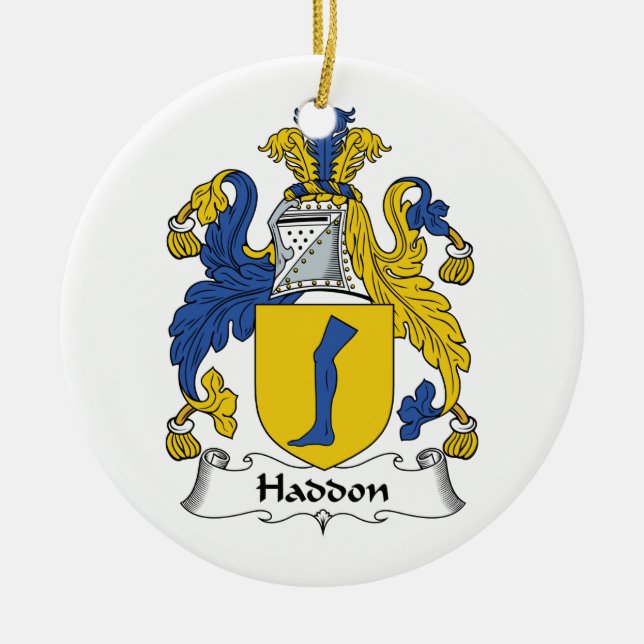 Haddon Family Crest Ceramic Ornament (Front)