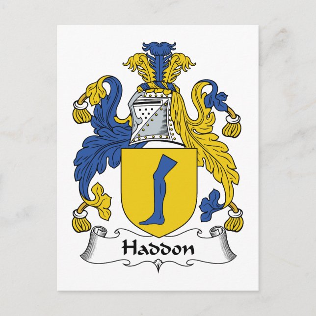 Haddon Family Crest Postcard (Front)