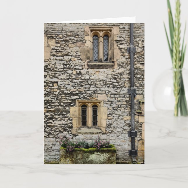 Haddon Hall windows blank greetings card (Front)