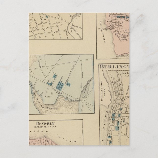 Haddonfield, Gloucester City, Burlington Postcard (Front)