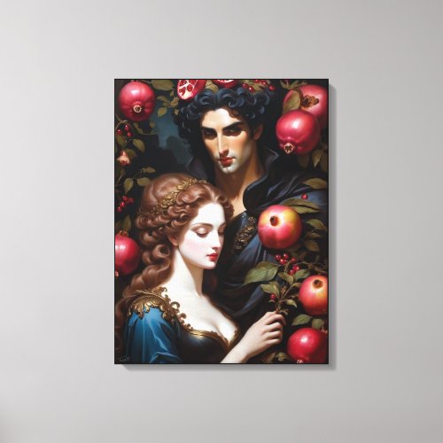 Hades and Persephone In Love Gothic Fine Art Canvas Print
