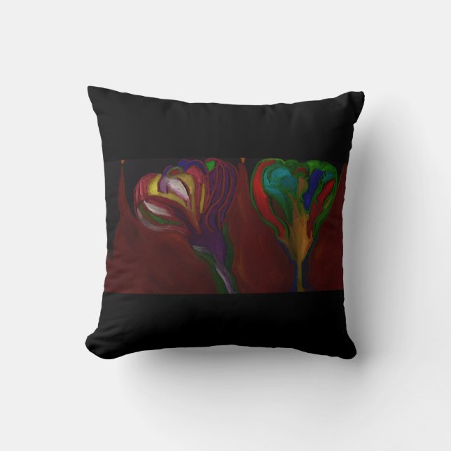 Hades Floral Arrangement Throw Pillow (Front)