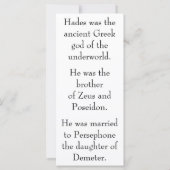 Hades information card (Back)