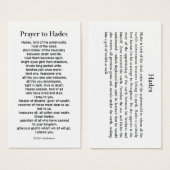 Hades Prayer Card (Front & Back)