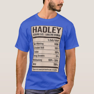 Hadley Nutrition Facts Name Nickname Alias Title F T-Shirt