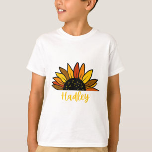 Hadley Personalized Name Cute Fall Sunflower Autum T-Shirt