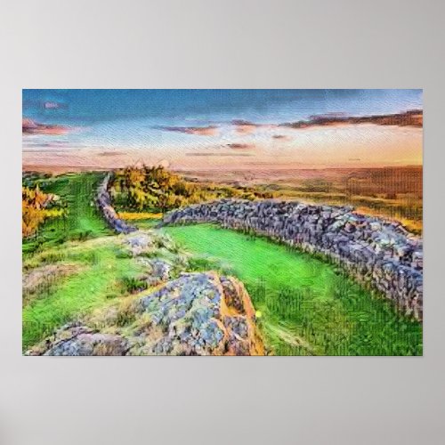 Hadrianâs Wall Cumbria England Poster