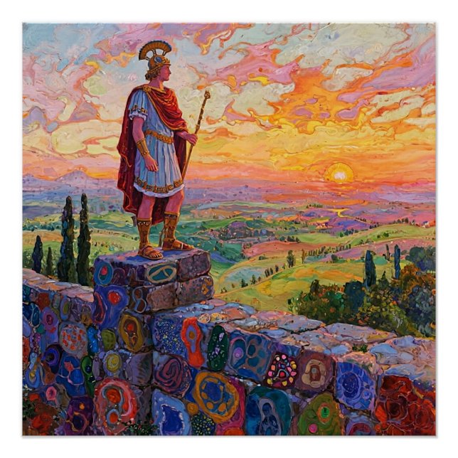 Hadrian surveys his empire poster (Front)