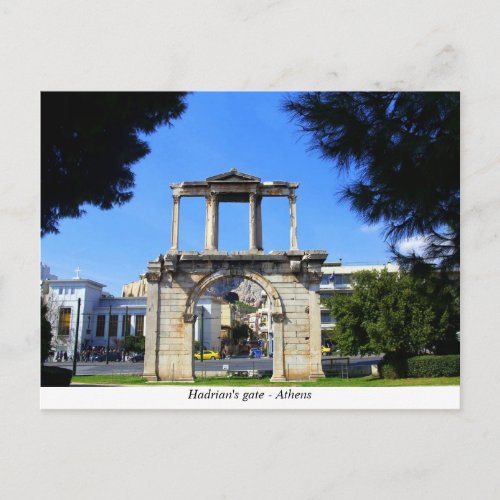 Hadrians Gate Athens Postcard