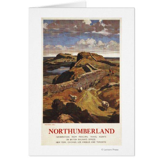 Hadrian's Wall and Sheep British Rail Poster Cards (Front)