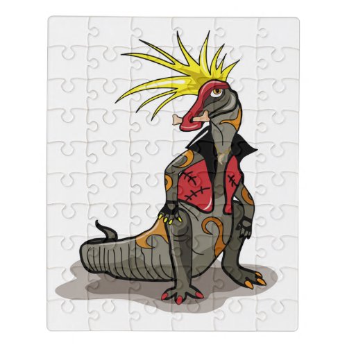 Hadrosaurus Dinosaur Dressed As A Punk Jigsaw Puzzle
