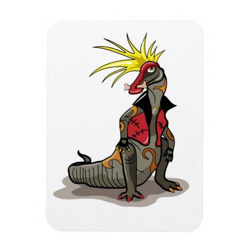 Hadrosaurus Dinosaur Dressed As A Punk Magnet