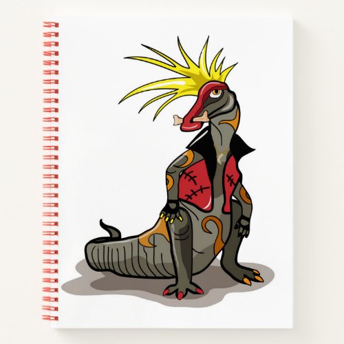 Hadrosaurus Dinosaur Dressed As A Punk Notebook