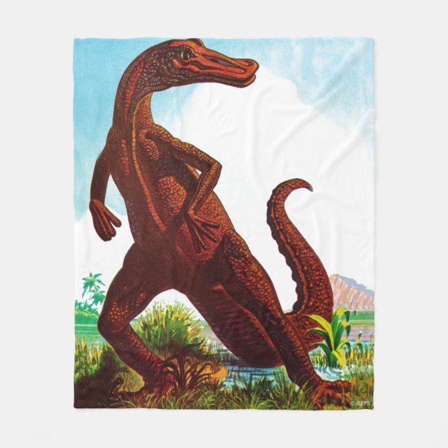 Hadrosaurus Dinosaur Fleece Blanket (Front)