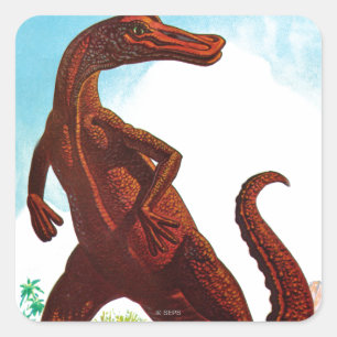 Hadrosaurus Dinosaur Square Sticker
