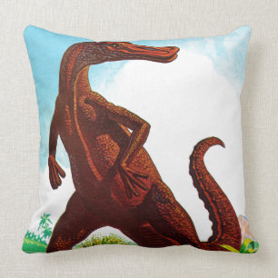 Hadrosaurus Dinosaur Throw Pillow
