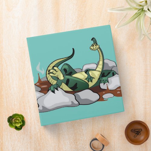 Hadrosaurus Relaxing In A Jacuzzi 3 Ring Binder