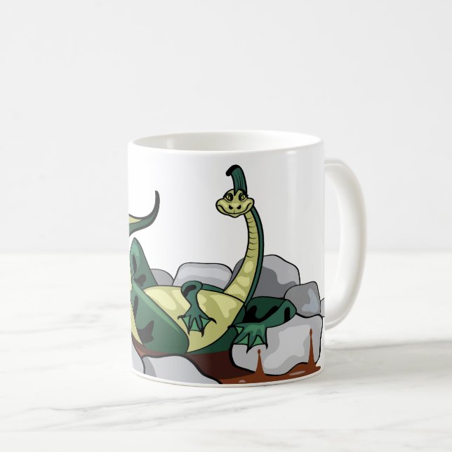 Hadrosaurus Relaxing In A Jacuzzi. Coffee Mug (Front Right)