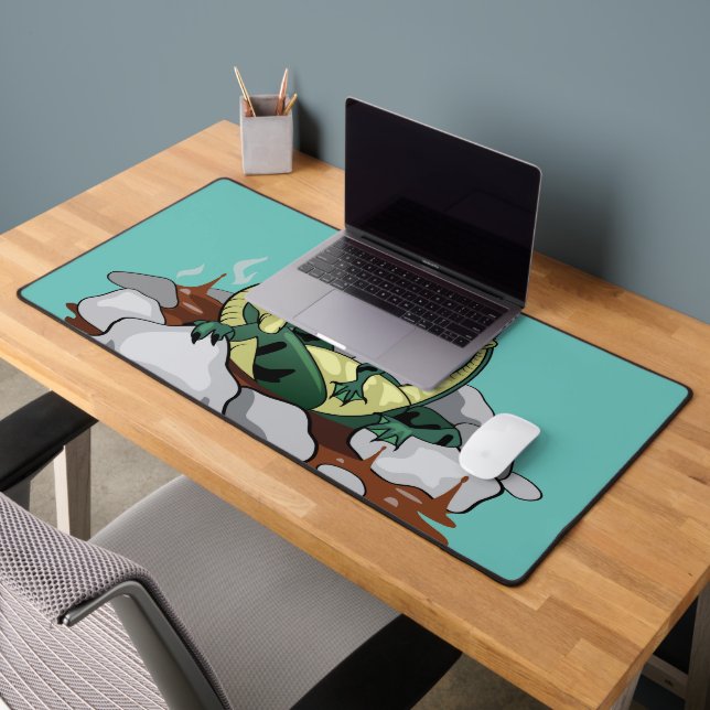 Hadrosaurus Relaxing In A Jacuzzi. Desk Mat (Office 2)