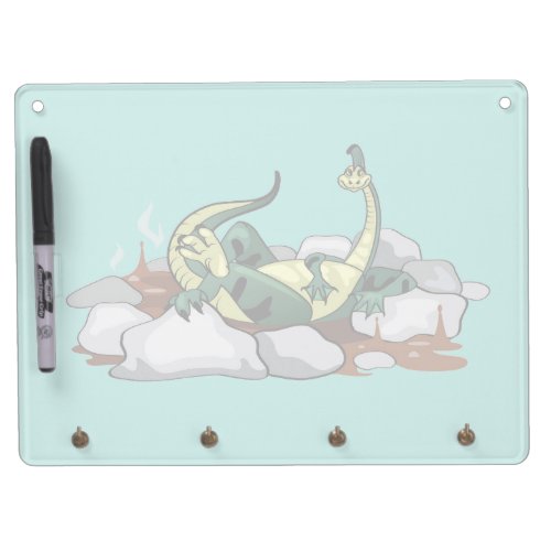 Hadrosaurus Relaxing In A Jacuzzi Dry Erase Board With Keychain Holder