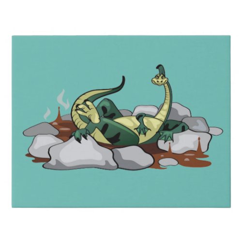 Hadrosaurus Relaxing In A Jacuzzi Faux Canvas Print