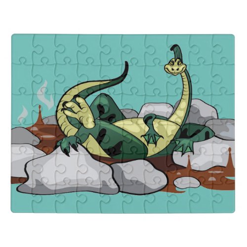 Hadrosaurus Relaxing In A Jacuzzi Jigsaw Puzzle