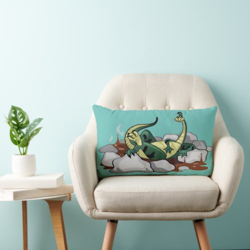 Hadrosaurus Relaxing In A Jacuzzi Lumbar Pillow