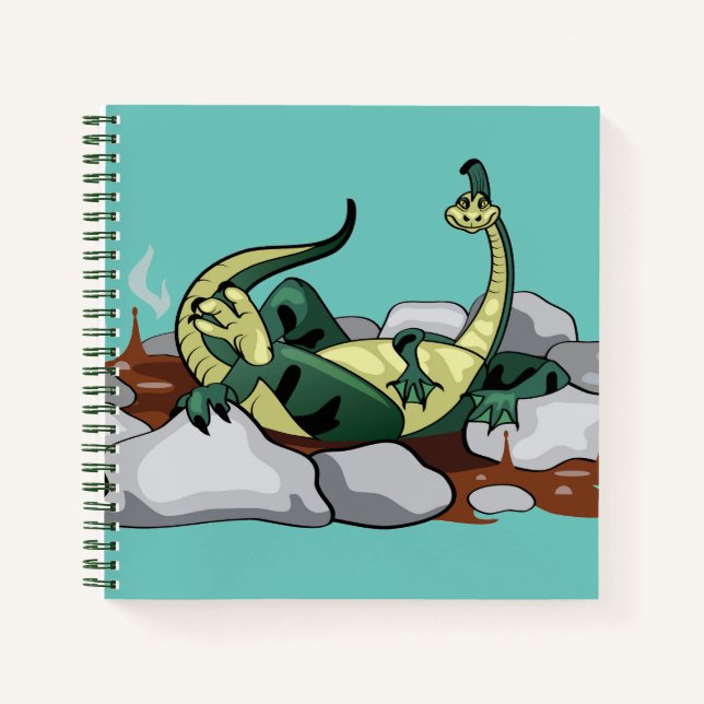 Hadrosaurus Relaxing In A Jacuzzi. Notebook (Front)