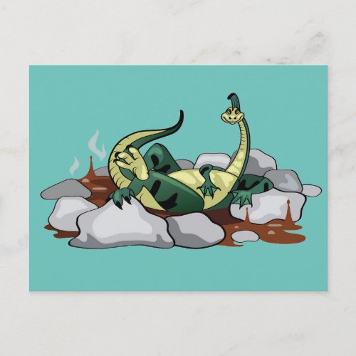 Hadrosaurus Relaxing In A Jacuzzi Postcard