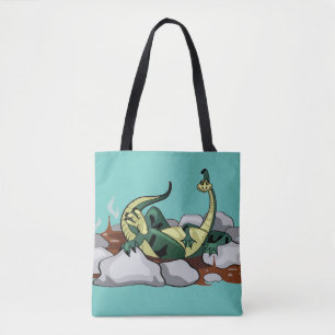 Hadrosaurus Relaxing In A Jacuzzi. Tote Bag