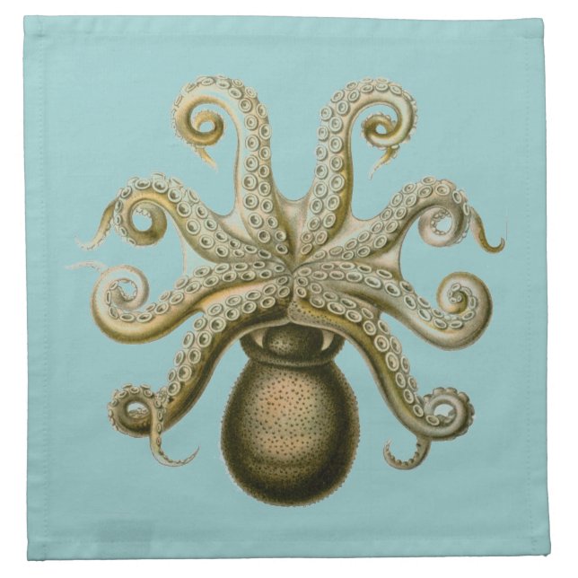 Haeckel Octopus Cloth Napkin (Front)
