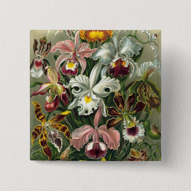 Haeckel Orchids Button (Front)