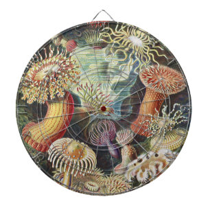 Haeckel Sea Anemones Nautical Sea Life Art Collage Dart Board