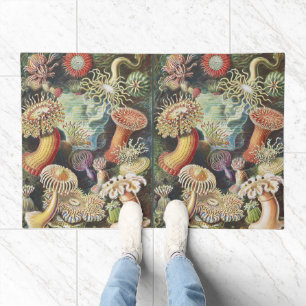 Haeckel Sea Anemones Nautical Sea Life Art Collage Doormat