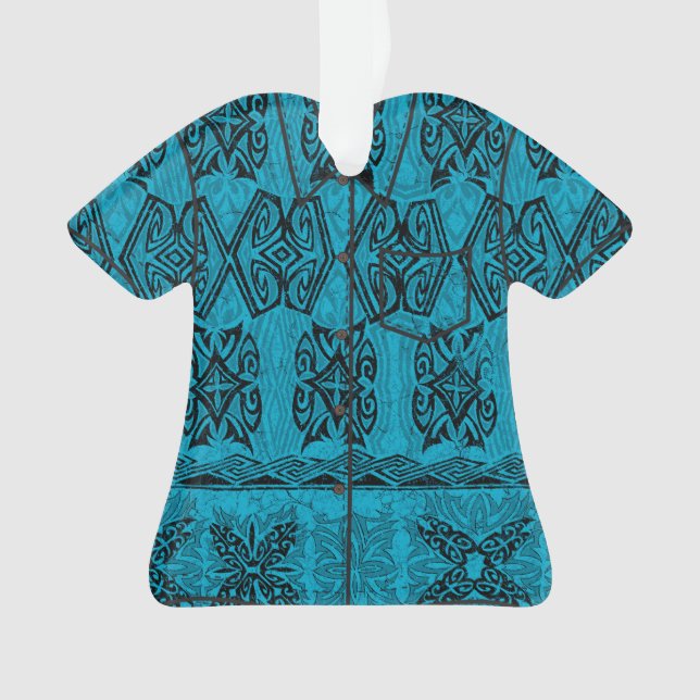Haena Beach Hawaiian Primitive Tapa Aloha Shirt Ornament (Front)