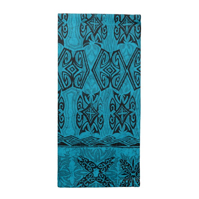 Haena Beach Hawaiian Primitive Tapa Cloth Napkin (Half Fold)