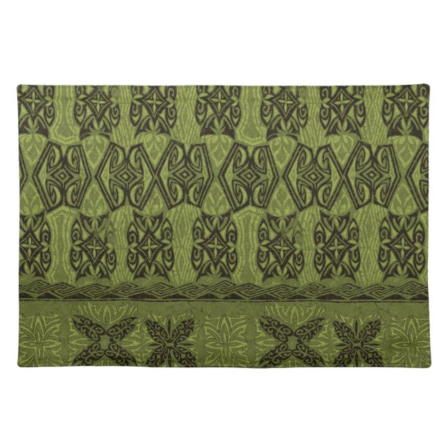 Haena Beach Hawaiian Primitive Tapa Placemat (Front)