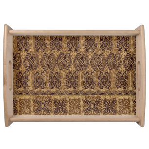 Haena Beach Hawaiian Primitive Tapa Serving Tray