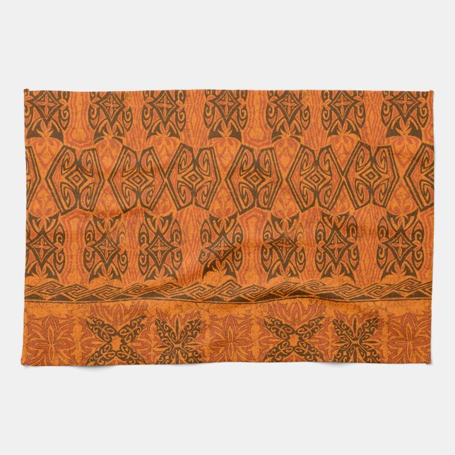 Haena Beach Hawaiian Primitive Tapa Towel (Horizontal)