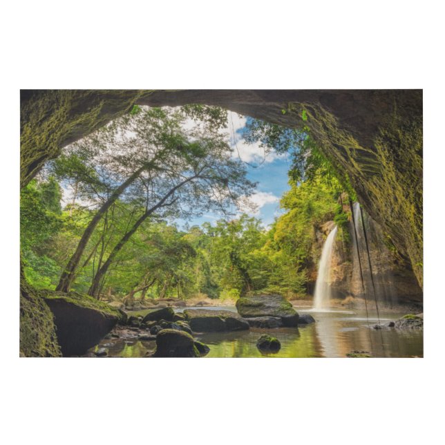 Haew Suwat Waterfall Faux Canvas Print (Front)