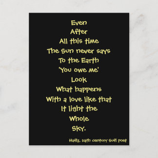 hafiz poem postcard