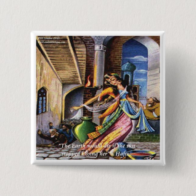 Hafiz (Sun & Earth) Love Quote Button (Front)