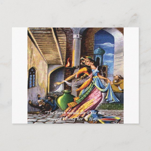 Hafiz (Sun & Earth) Love Quote Postcard (Front)