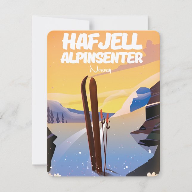 hafjell alpinsenter  Norway beautiful ski poster. (Front)