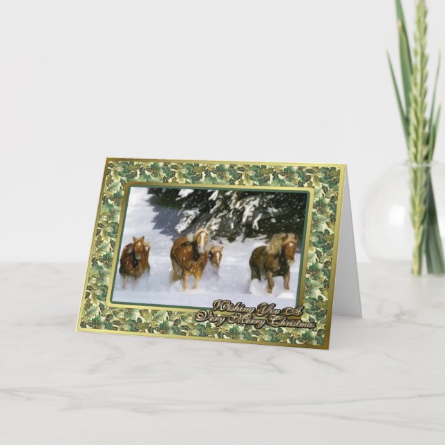Haflinger Horse Blank Christmas Card (Front)