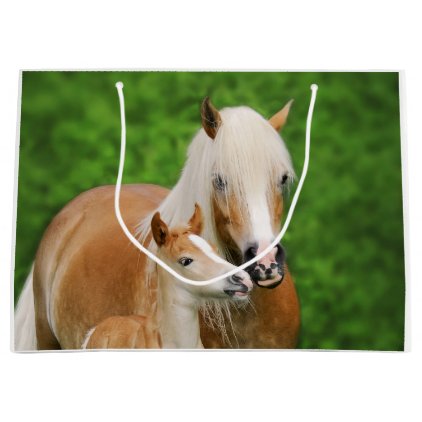 Haflinger Horse Cute Baby Foal Kiss Mum Pony Photo Large Gift Bag