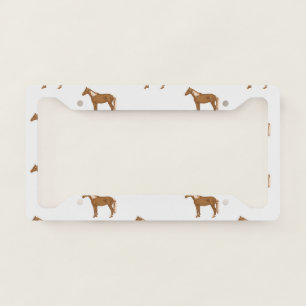 Haflinger Horse Equestrian Painting Animals Lovers License Plate Frame