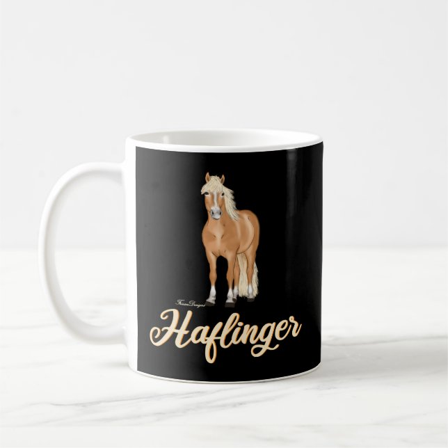 Haflinger Horse Rider Haffi Motif Coffee Mug (Left)