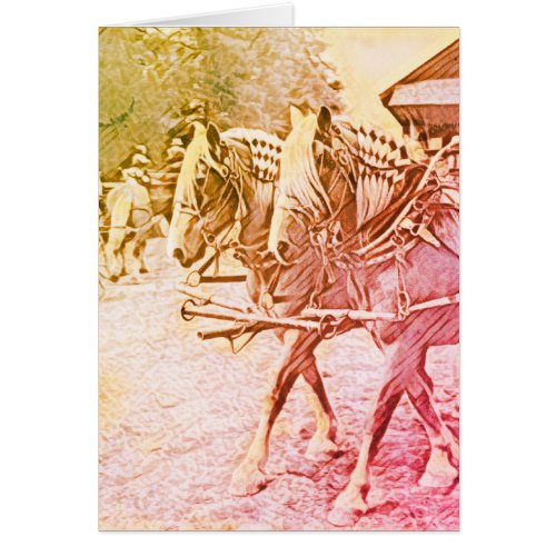 Haflinger Horses Blank Inside Greeting Card