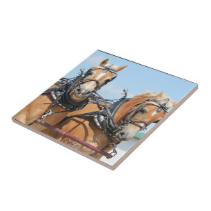 Haflinger Horses Ceramic Tile